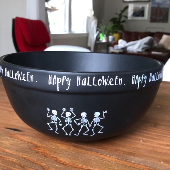 Rae Dunn Other - Rae Dunn Black happy Halloween bowl skeletons